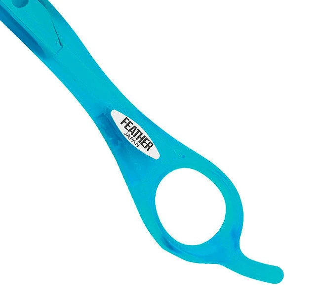 Feather Styling Razor Transparant Aqua Blauw 2 Feather Styling Razor Transparant Aqua Blauw - Afbeelding 2